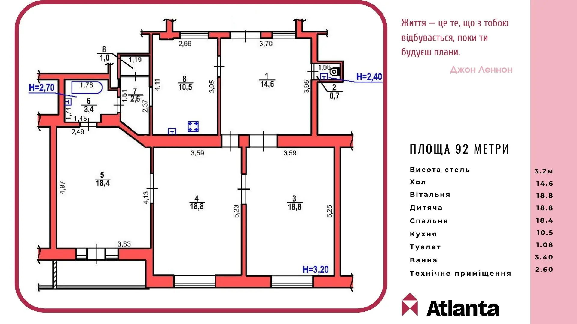 Фото Selling a 3-room apartment, 92 sq.m., Bohdana Khmelnytskoho Street 46 Chernivtsi, price: 90000 $, code 208