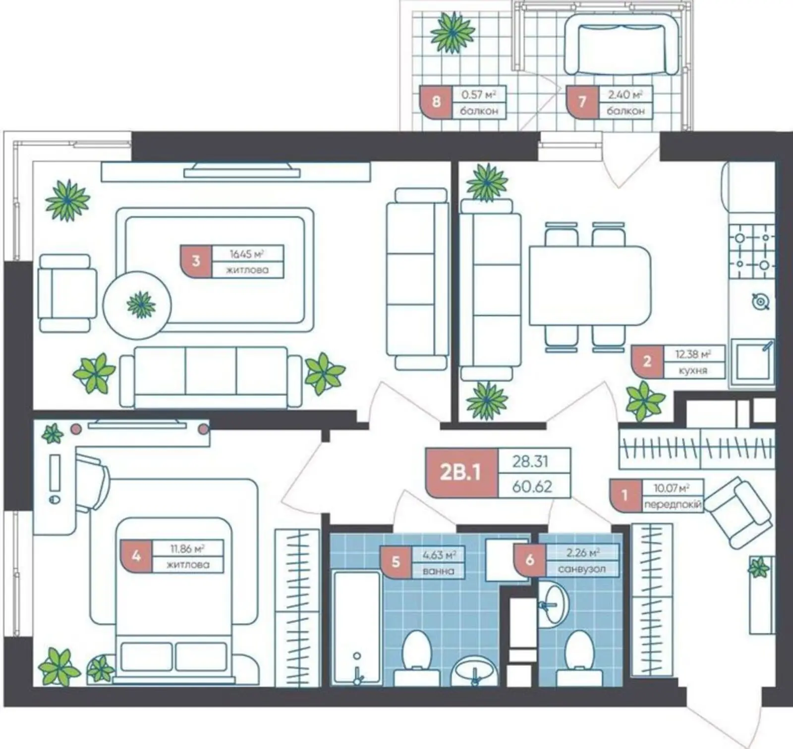 Фото Продаю 2 кімнатну квартиру, 60 кв. м, Приладний пров. 10 Київ, ціна: 69600 $, код 395