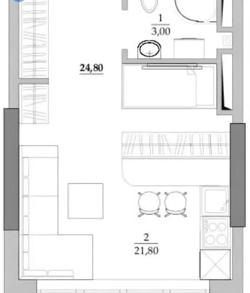 Фото Продаю 1 кімнатну квартиру, 25 кв. м, Небесної Сотні просп. (Маршала Жукова)  Одеса, ціна: 25000 $, код 686