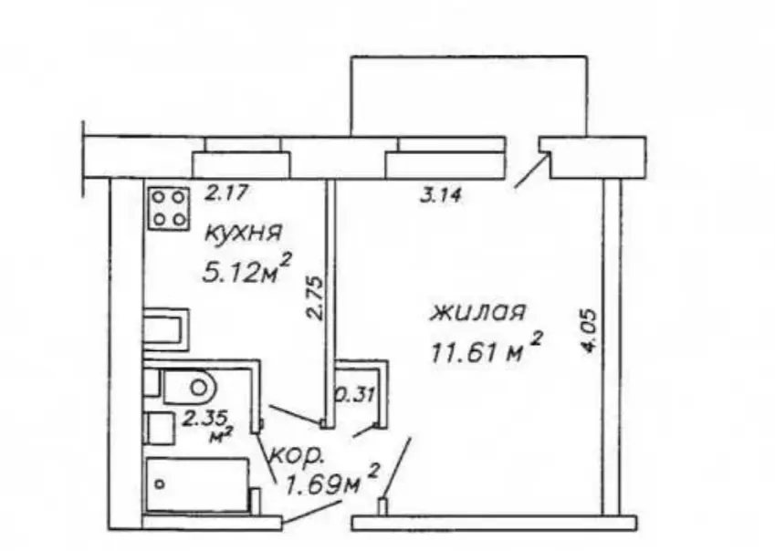 Фото Selling a 1-room apartment, 21 sq.m., Pedagogichna Street  Odesa, price: 27000 $, code 1245