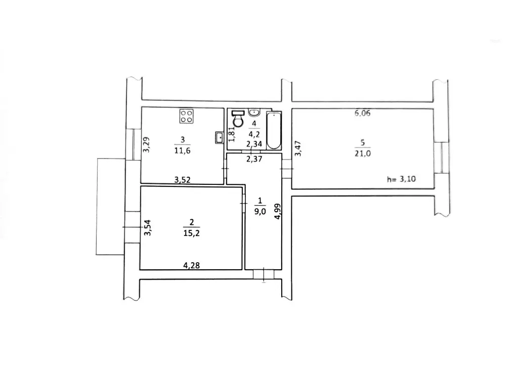 Фото Rent a 2-room apartment, Rishelievska Street 7 Odesa for long-term rent, price: 500 $, code 1306