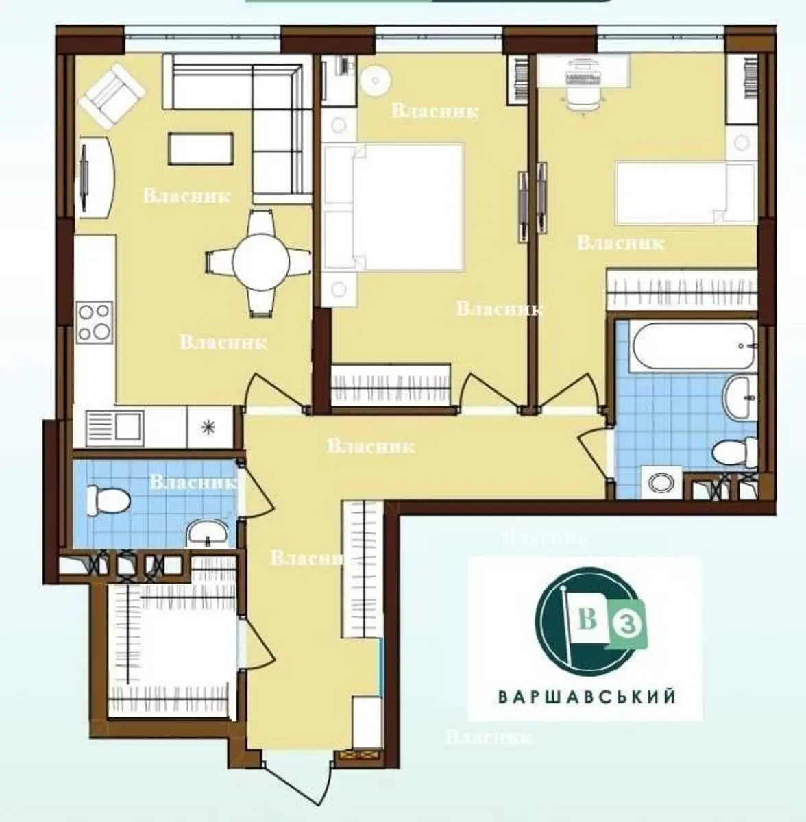 Фото Selling a 2-room apartment, 69 sq.m., Vsevoloda Zmiyenka street  Kyiv, price: 82000 $, code 1701