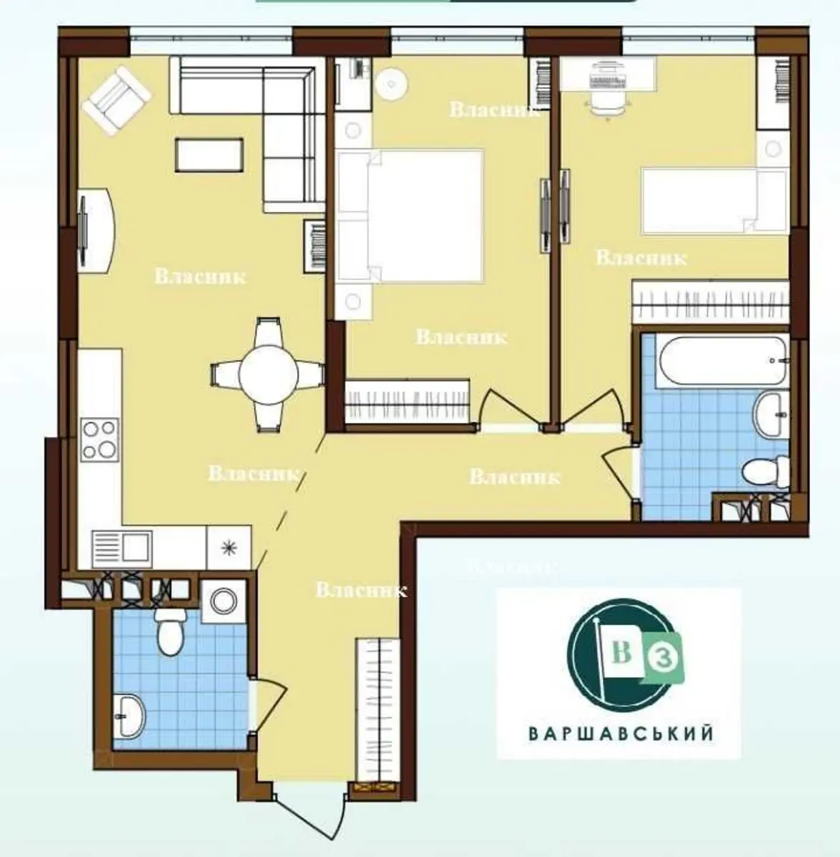 Фото Selling a 2-room apartment, 69 sq.m., Vsevoloda Zmiyenka street  Kyiv, price: 82000 $, code 1701