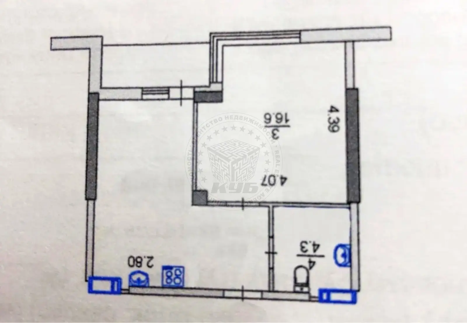 Фото Selling a 1-room apartment, 41 sq.m., Osvity Street 16 Kyiv, price: 82600 $, code 1807