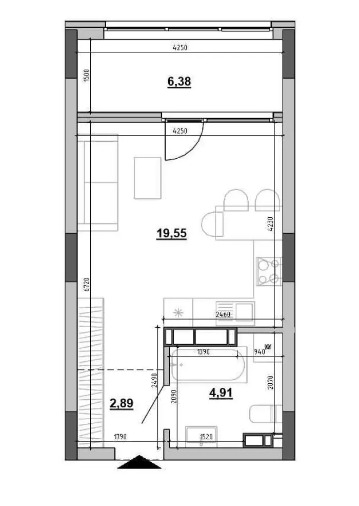Фото Selling a 1-room apartment, 34 sq.m., Klemanska Street 3 Kyiv, price: 41400 $, code 1928