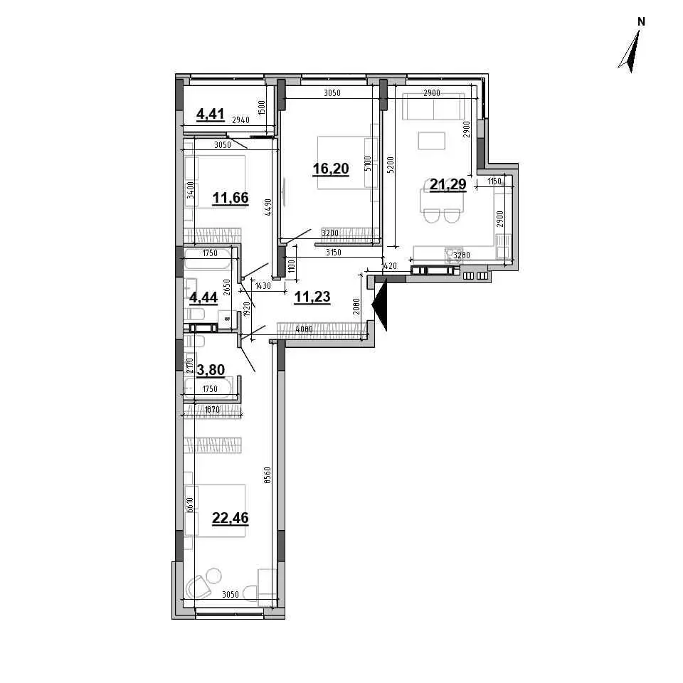 Фото Продаю 3 кімнатну квартиру, 95.5 кв. м, Клеманська вул. 3 Київ, ціна: 90170 $, код 1949