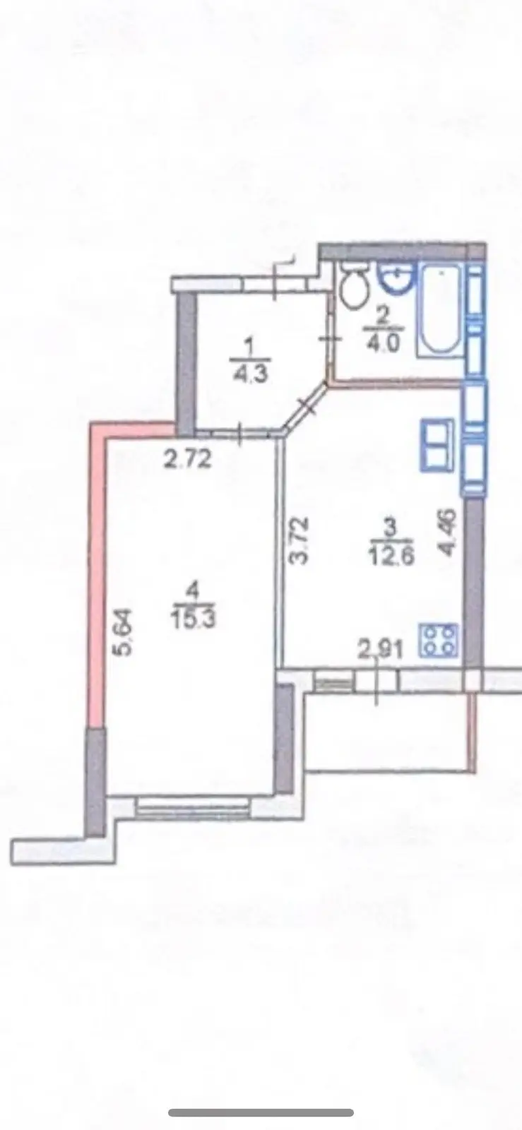Фото Selling a 1-room apartment, 41 sq.m., Kakhovska Street 56 Kyiv, price: 67000 $, code 2023