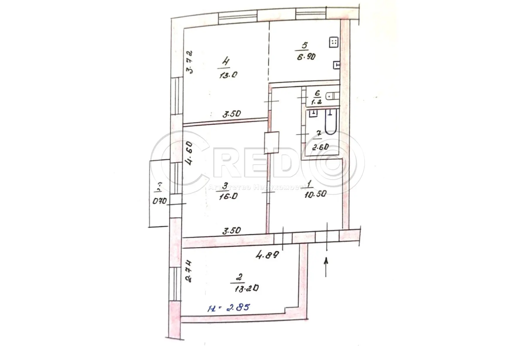 Фото Продаю 3-комнатную квартиру, 64.1 кв. м, Петра Калнышевского ул. (Харитонова)  Кривой Рог, цена: 29000 $, код 2201