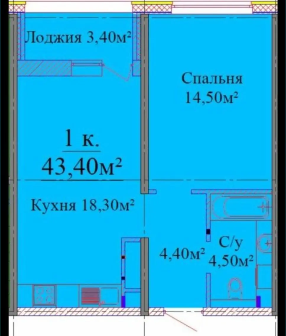 Фото Selling a 2-room apartment, 48 sq.m., Zhabotynskoho Street  Odesa, price: 57000 $, code 2234