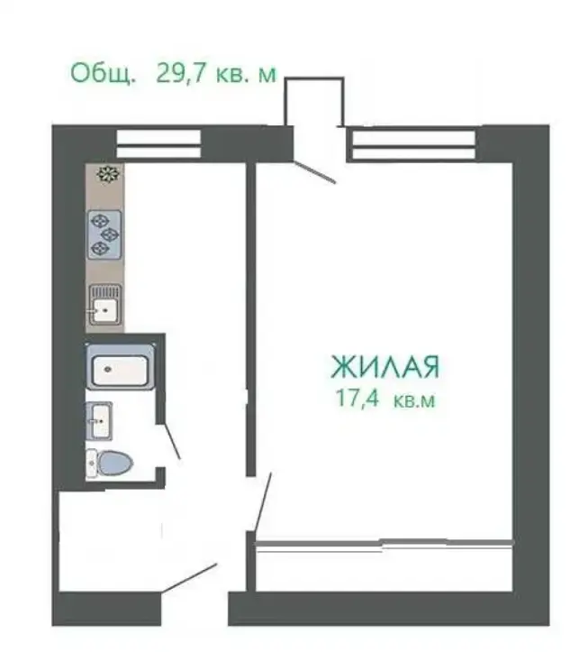 Фото Продаю 1 кімнатну квартиру, 30 кв. м, Академіка Глушка просп.  Одеса, ціна: 19000 $, код 2262