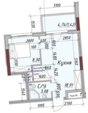 Фото Продаю 1 кімнатну квартиру, 33 кв. м, Маячний пров.  Одеса, ціна: 48000 $, код 2278