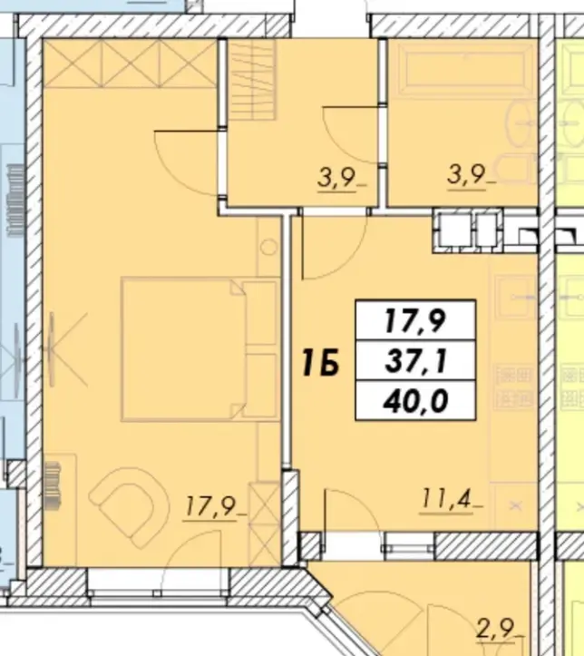 Фото Selling a 1-room apartment, 40 sq.m., Prokhorovska Street  Odesa, price: 34000 $, code 2361