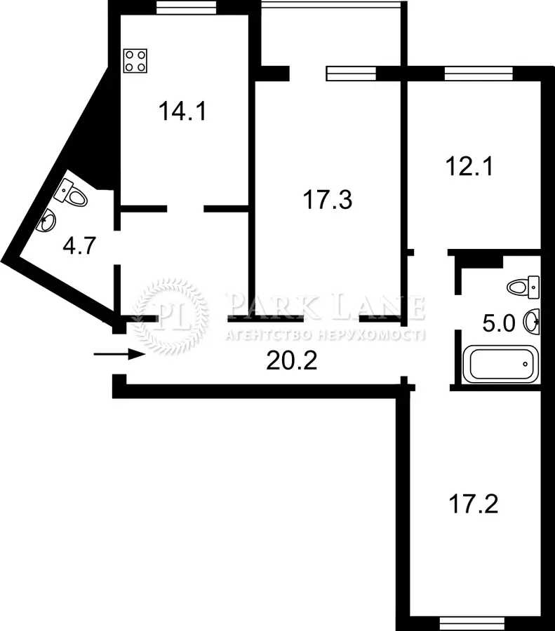 Фото Selling a 3-room apartment, 91 sq.m., Petra Hryhorenka Avenue 12 Kyiv, price: 110000 $, code 2514