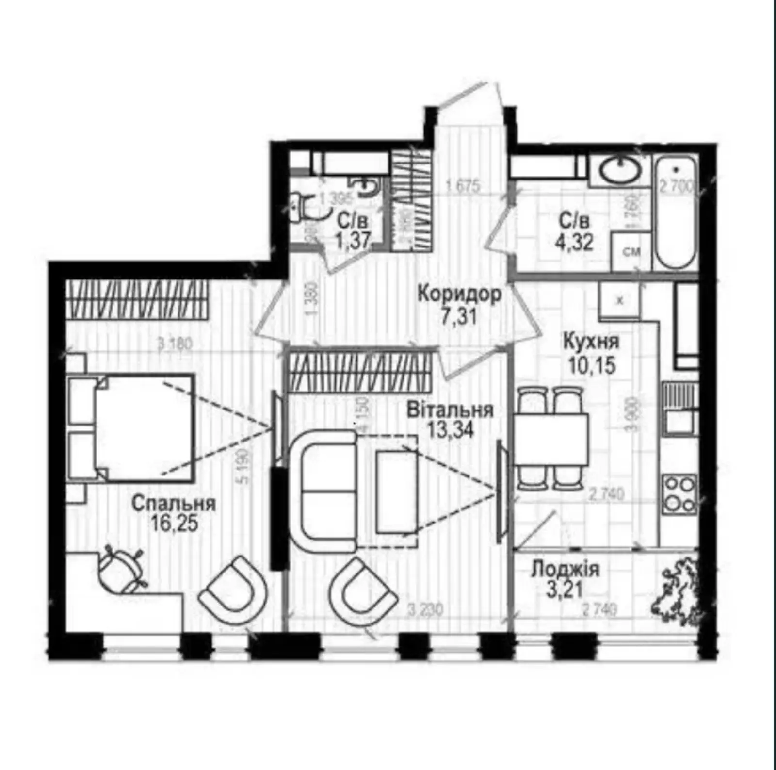 Фото Продаю 2 кімнатну квартиру, 56 кв. м, Науки просп.  Київ, ціна: 72000 $, код 2914