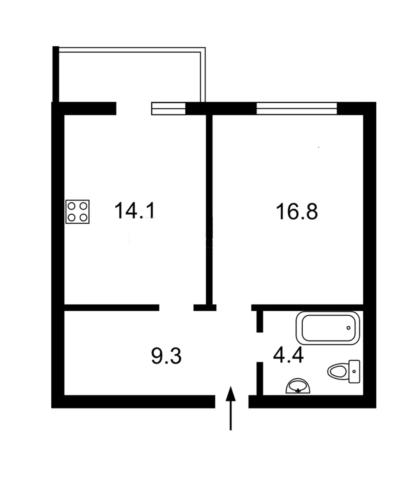 Фото Продаю 1 кімнатну квартиру, 46 кв. м, Метрологічна вул. 54 Київ, ціна: 68000 $, код 3271
