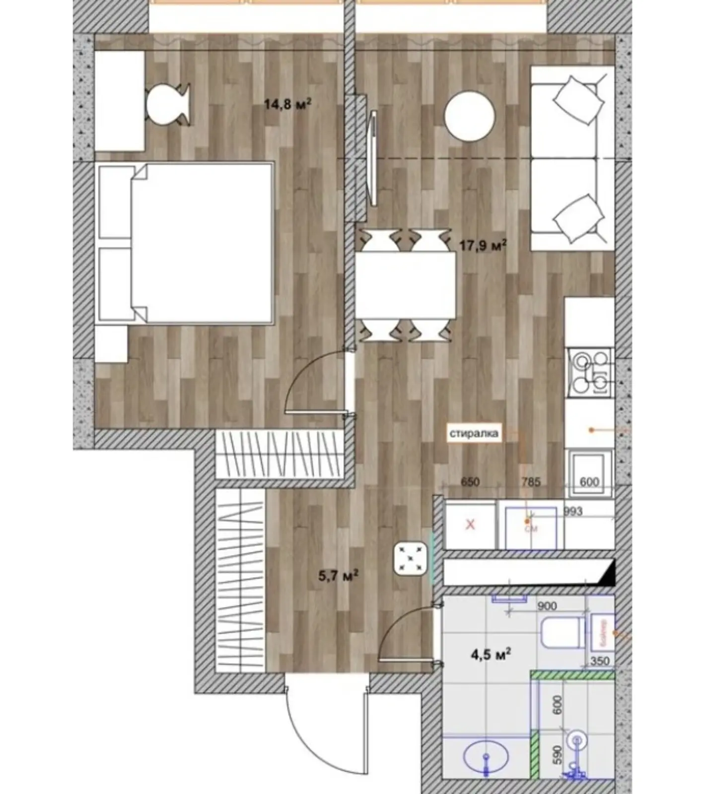 Фото Продаю 1 кімнатну квартиру, 43 кв. м, Олександра Олеся вул.  Київ, ціна: 98000 $, код 3311