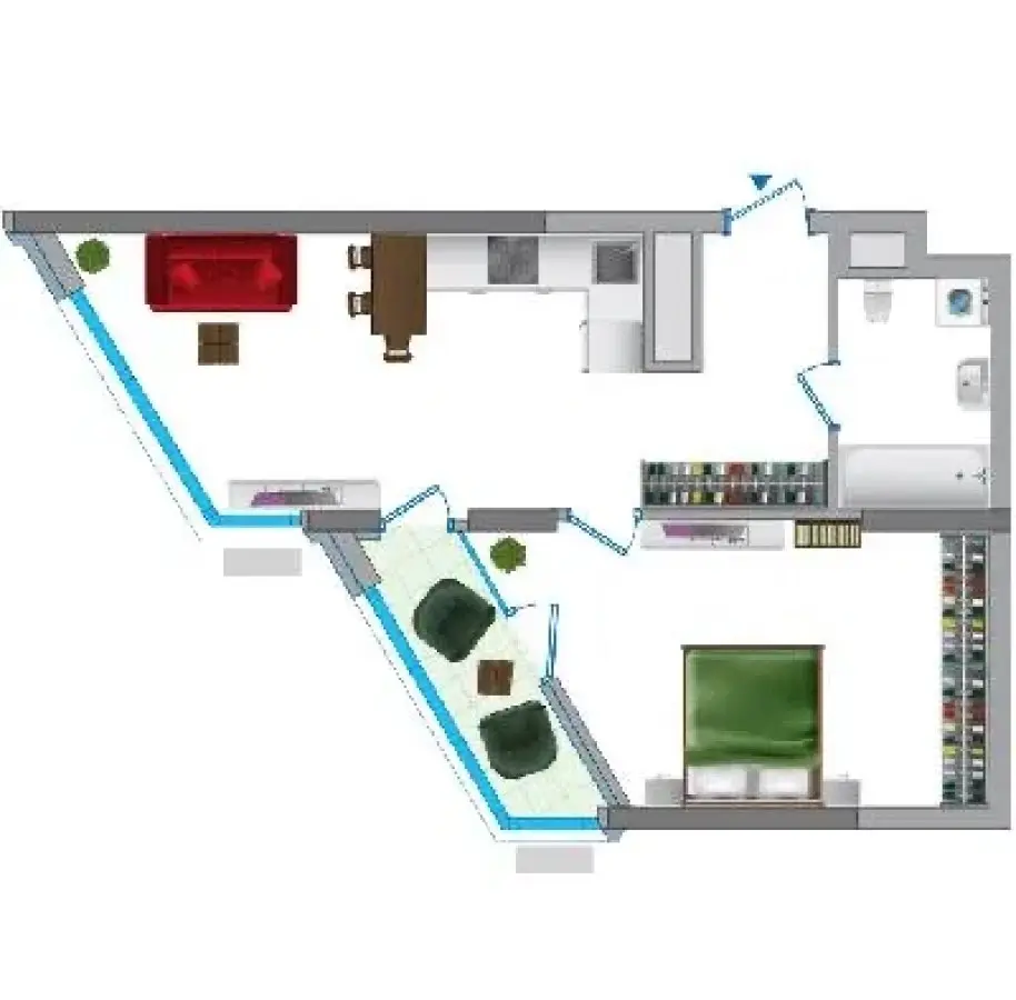 Фото Продаю 1 кімнатну квартиру, 54.3 кв. м, Осокорська вул.  Київ, ціна: 92000 $, код 3337