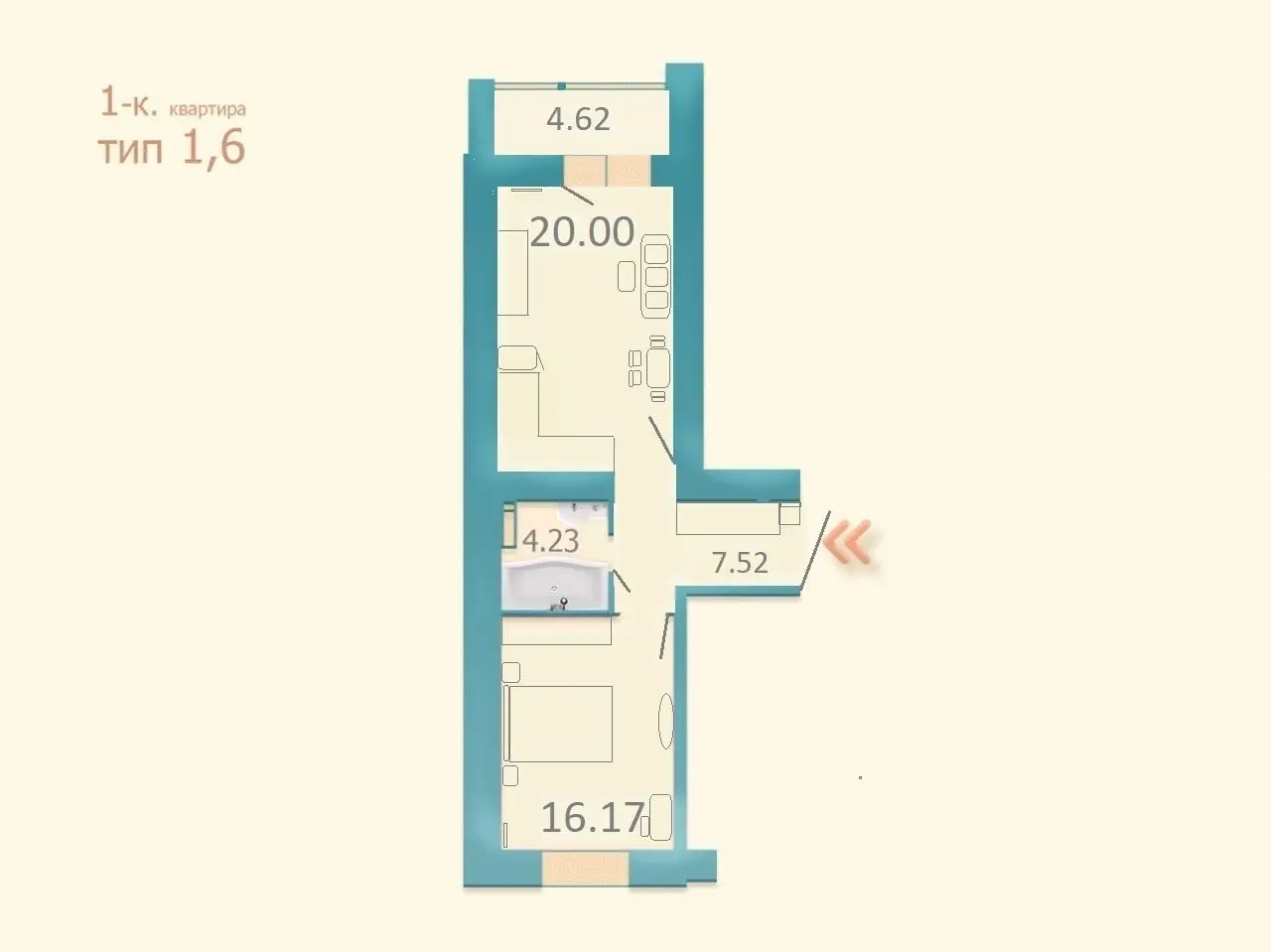 Фото Зняти 1 кімнатну квартиру, Гарматна вул. 38б Київ в довгострокову оренду, ціна: 23000 UAH, код 3418