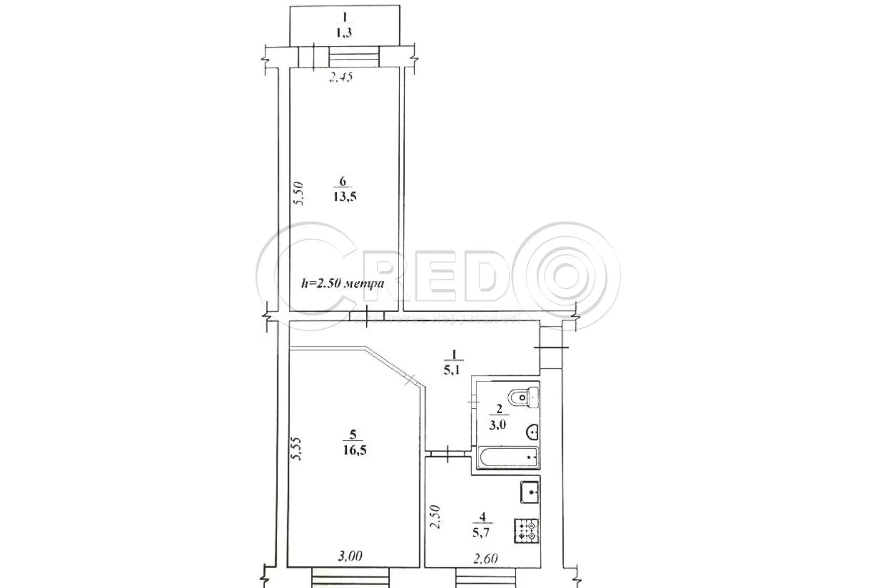 Фото Продаю 2 кімнатну квартиру, 45.1 кв. м, Ракітіна вул. (Ногіна)  Кривий Ріг, ціна: 23200 $, код 3425