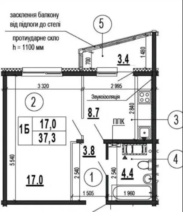 Фото Selling a 1-room apartment, 38 sq.m., Sofii Rusovoi Street 7 Kyiv, price: 77000 $, code 3571