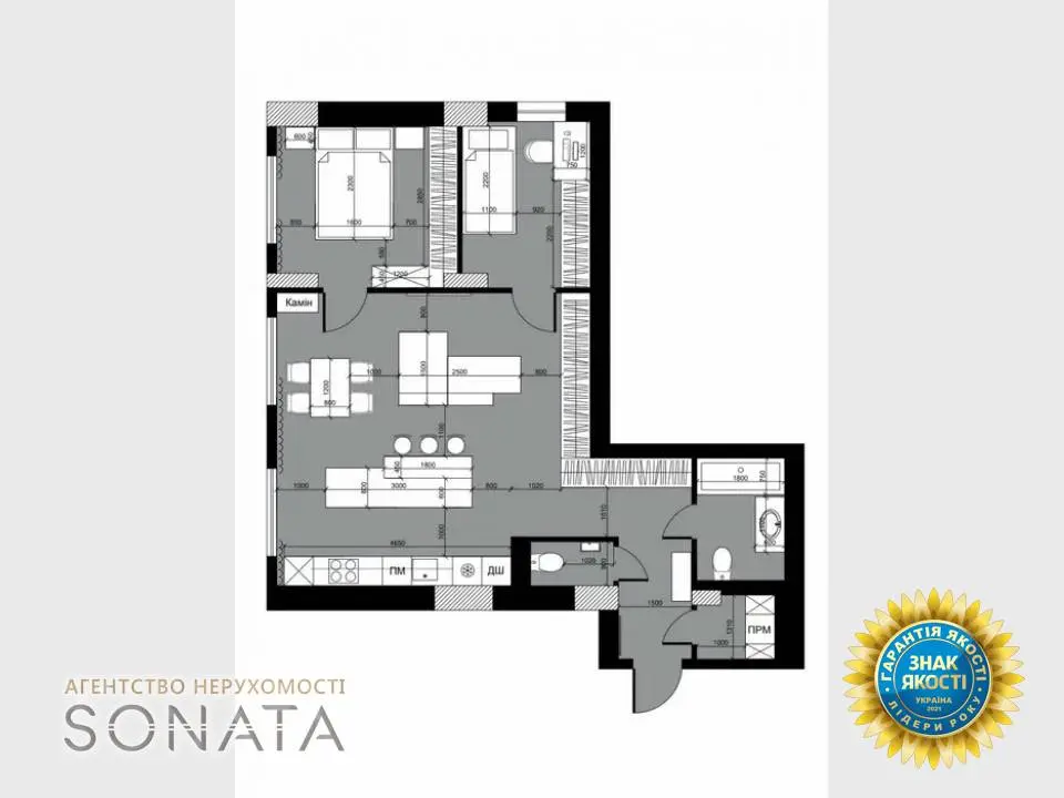 Фото Selling a 3-room apartment, 76 sq.m., Pryportova street 42/1 Cherkasy, price: 56000 $, code 3608