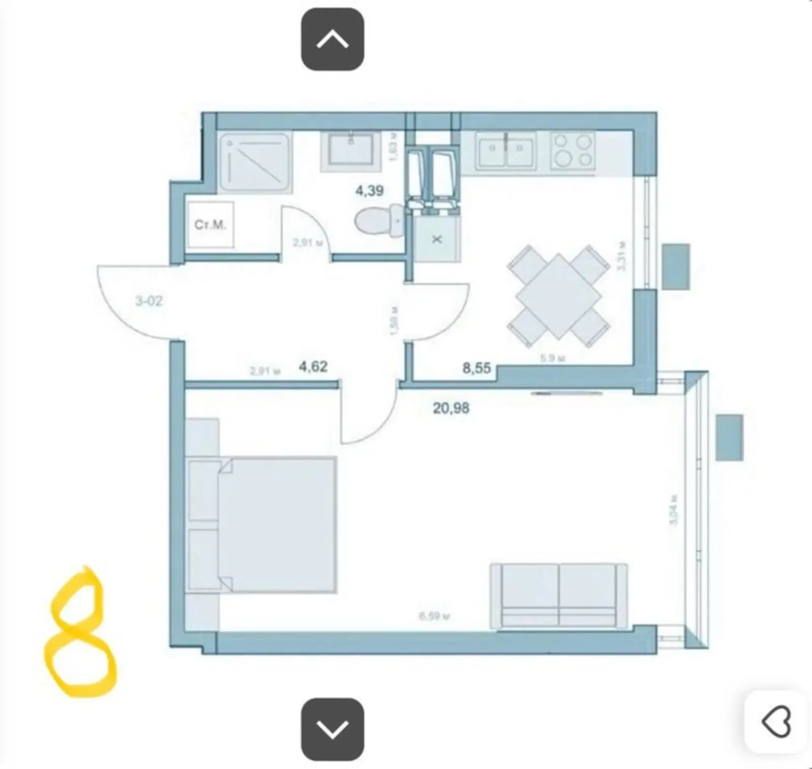 Фото Продаю 1 кімнатну квартиру, 38 кв. м, Степана Руданського вул. 9а Київ, ціна: 36600 $, код 3683