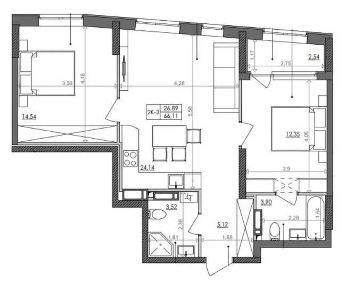Фото Продаю 2 кімнатну квартиру, 64 кв. м, Столичне шосе  Київ, ціна: 105000 $, код 3761
