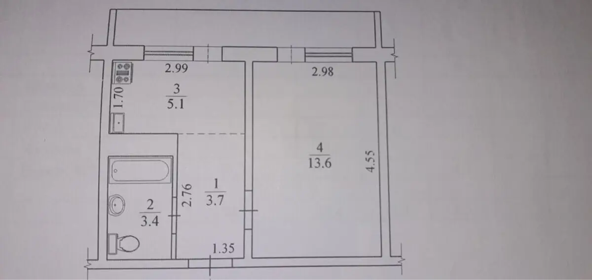 Фото Продаю 1 кімнатну квартиру, 32 кв. м, Василя Касіяна вул. 6б Київ, ціна: 58900 $, код 3788