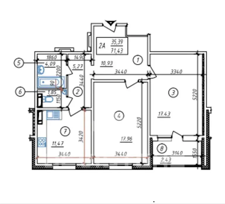 Фото Зняти 2 кімнатну квартиру, Сергія Данченка вул. 1 Київ в довгострокову оренду, ціна: 20500 UAH, код 3978
