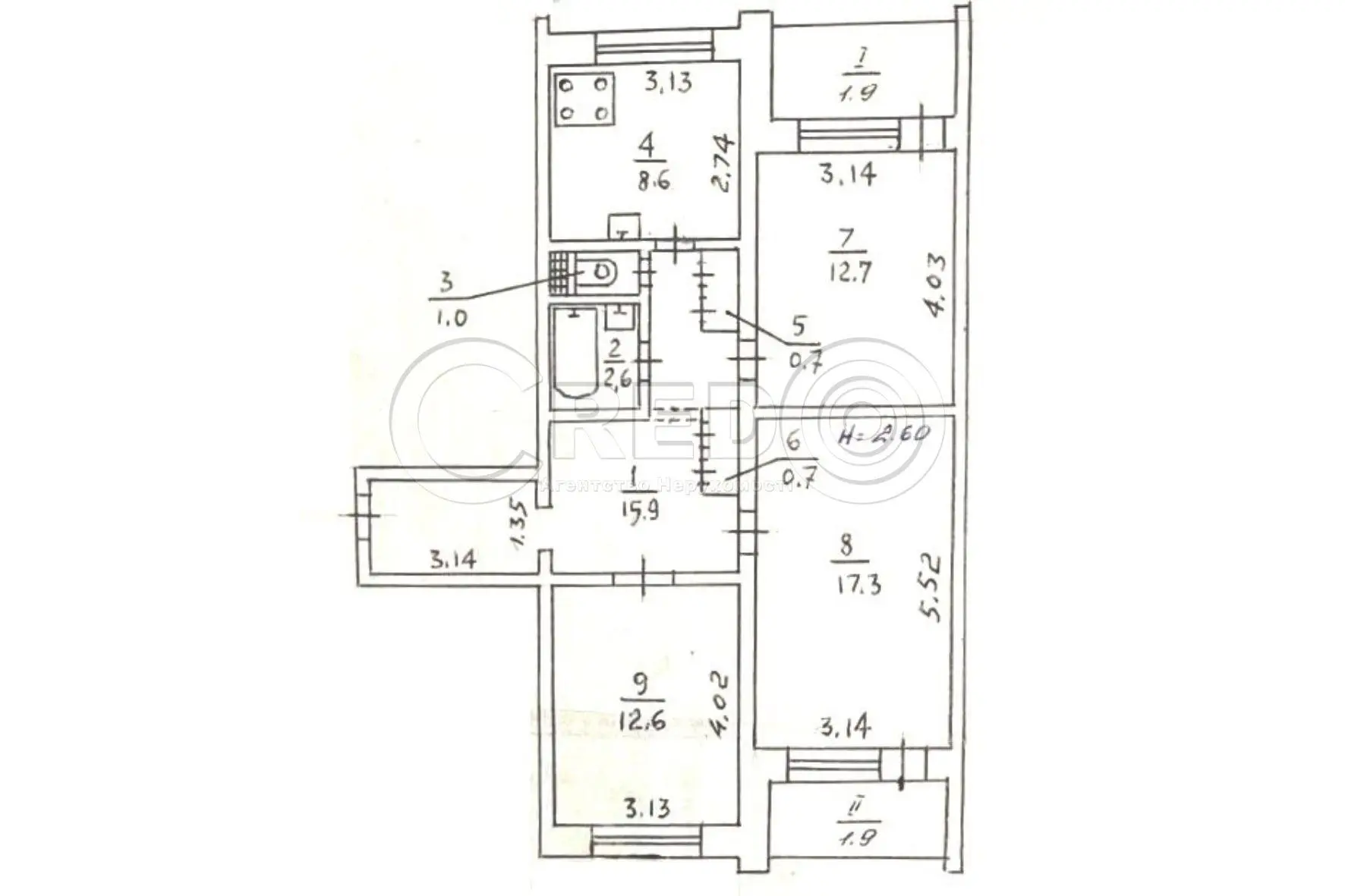 Фото Продаю 3 кімнатну квартиру, 75.9 кв. м, Павла Глазового вул. (Балакіна) 22 Кривий Ріг, ціна: 23500 $, код 4059
