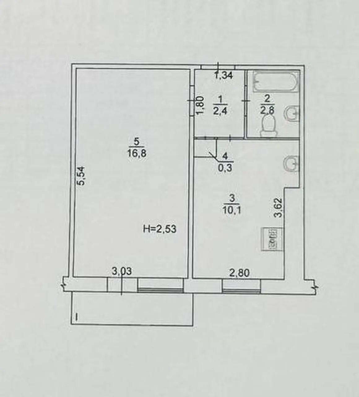 Фото Продаю 1 кімнатну квартиру, 33 кв. м, Слобожанський просп. (Газети «Правда») 8/4 Дніпро, ціна: 27000 $, код 4304