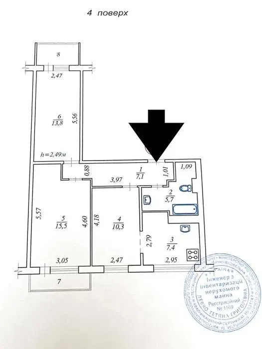 Фото Продаю 3 кімнатну квартиру, 64.9 кв. м, Юрія Шумського вул. 10 Київ, ціна: 85000 $, код 4335