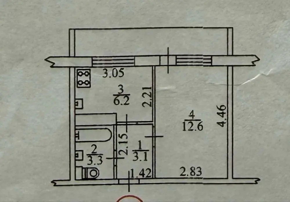Фото Selling a 1-room apartment, 28.4 sq.m., Sobornosti avenue 13а Kyiv, price: 40000 $, code 4614