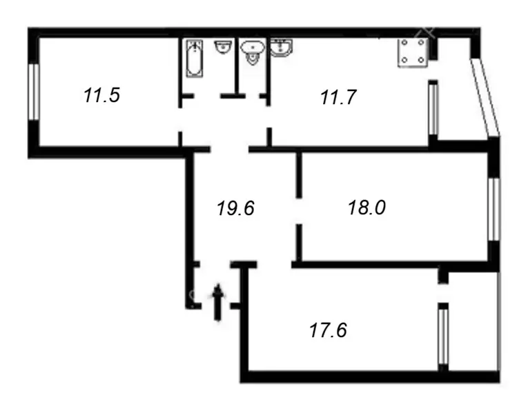 Фото Selling a 3-room apartment, 89.7 sq.m., Petra Hryhorenka Avenue 3а Kyiv, price: 95000 $, code 4841