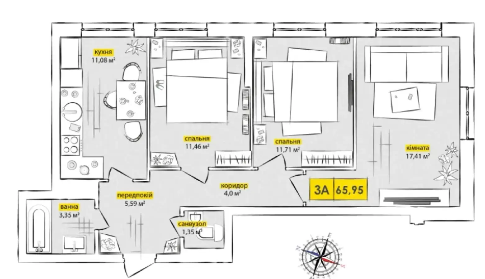 Фото Продаю 3 кімнатну квартиру, 64 кв. м, Івана Кочерги вул.  Київ, ціна: 95000 $, код 4915