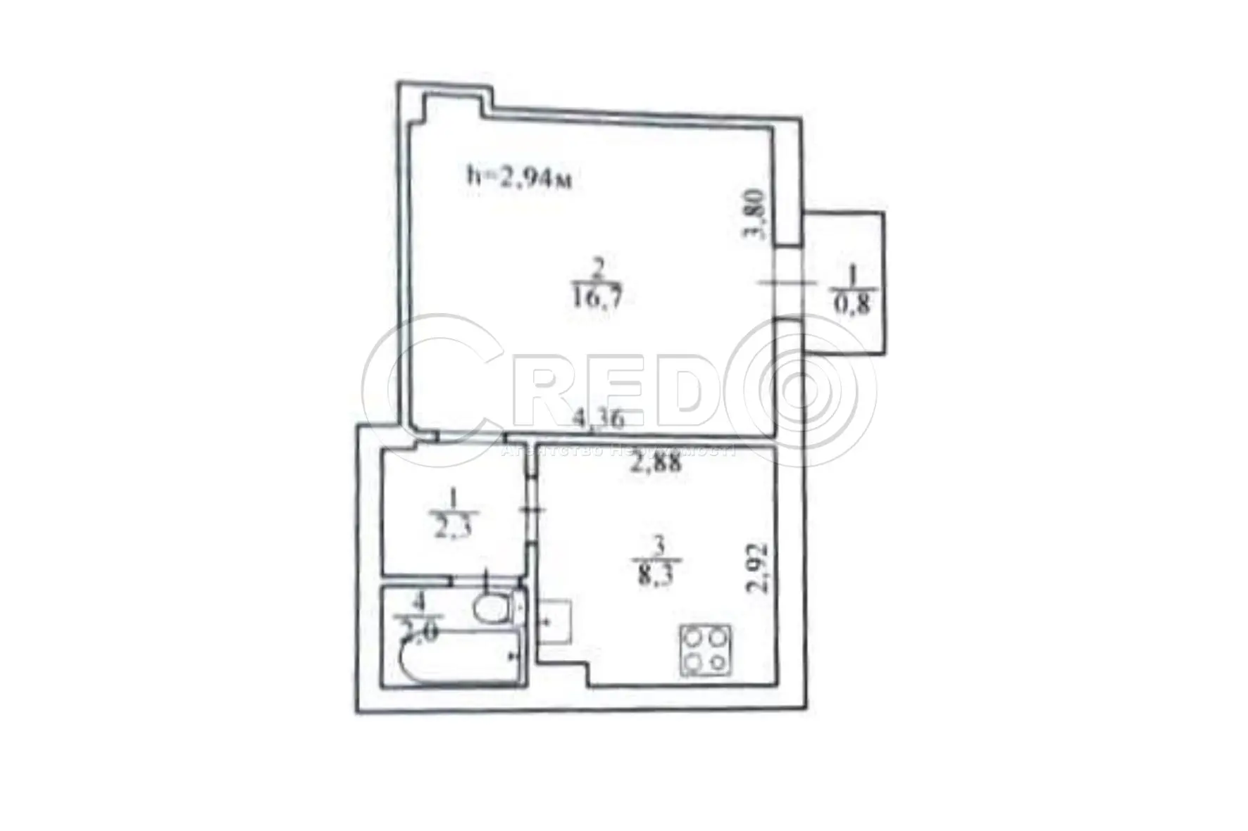 Фото Продаю 1 кімнатну квартиру, 30.1 кв. м, Соборності вул. (Косіора) 3 Кривий Ріг, ціна: 23000 $, код 5078