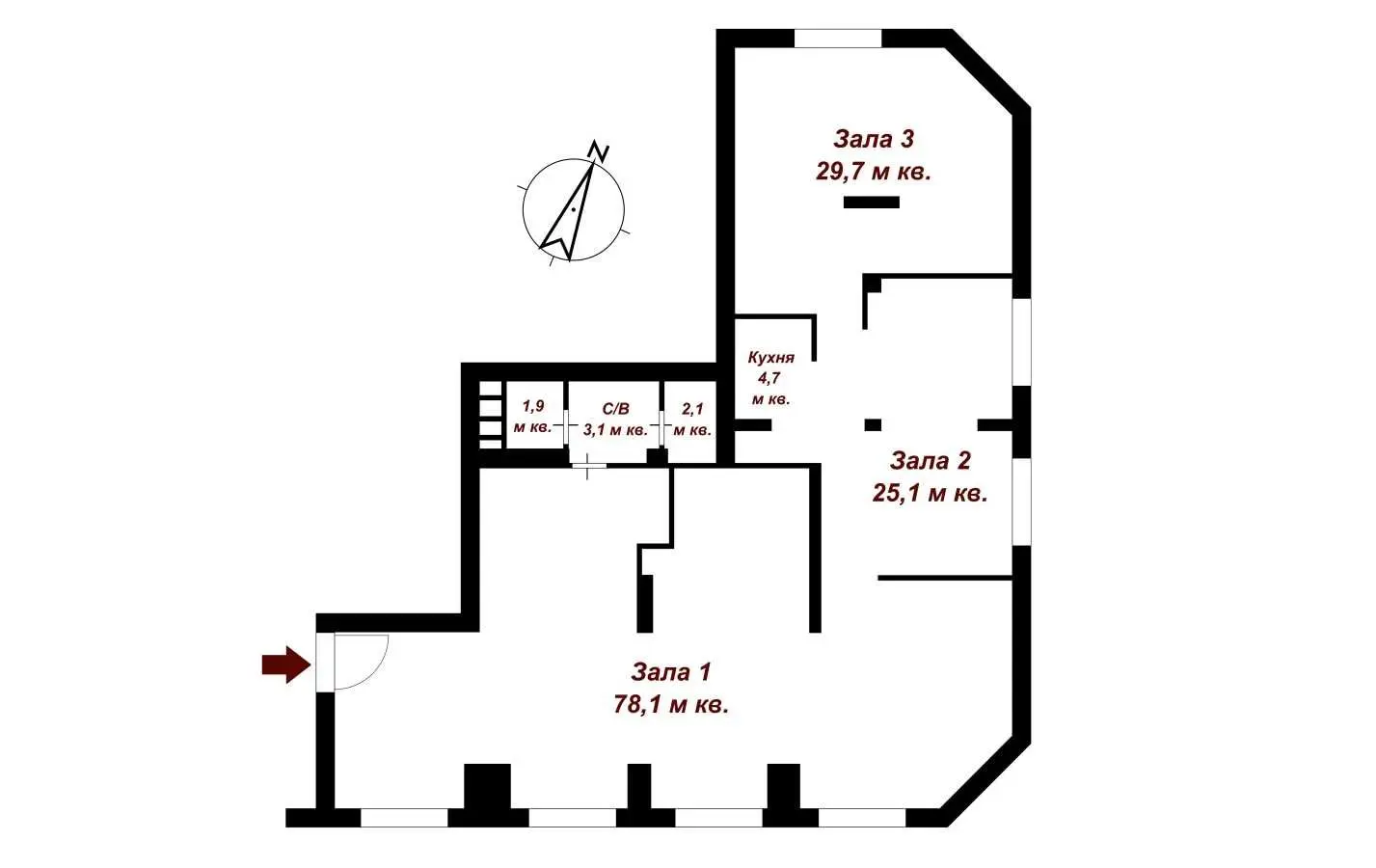 Фото Selling an office, 145 sq.m., Radystiv Street  Kyiv, price: 130000 USD, code 5134