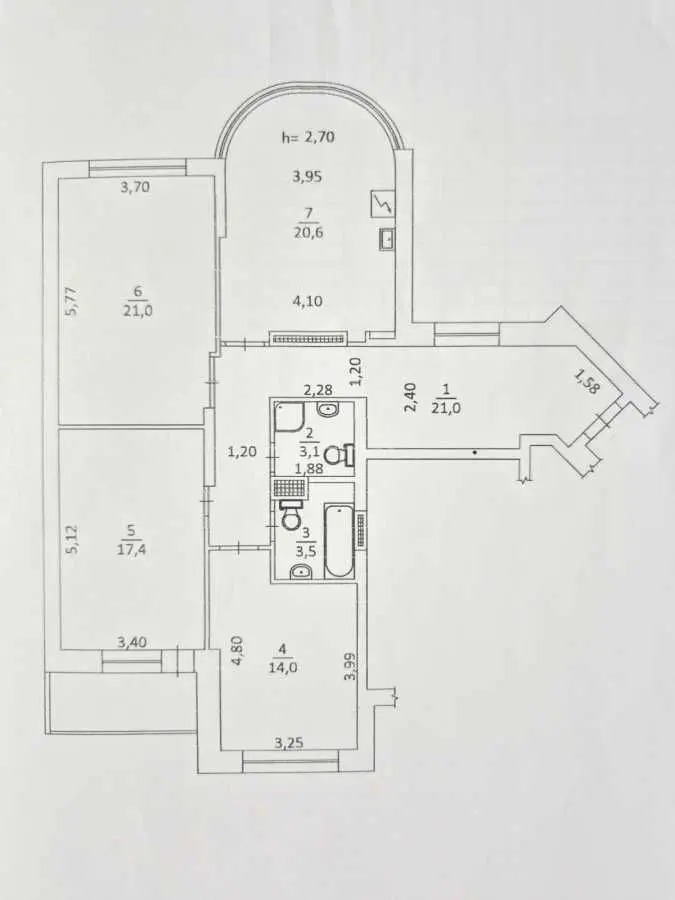 Фото Selling a 3-room apartment, 103.1 sq.m., Saperno-Slobidska Street  Kyiv, price: 162000 USD, code 5334