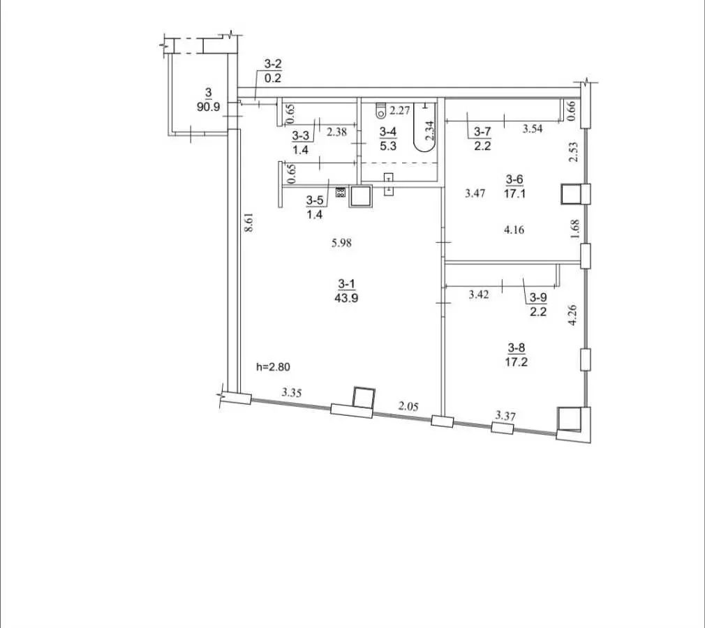 Фото Selling a 3-room apartment, 93 sq.m., Sicheslavska Naberezhna Street (Naberezhna V.I.Lenina Street) 45 Dnipro, price: 170000 USD, code 5417