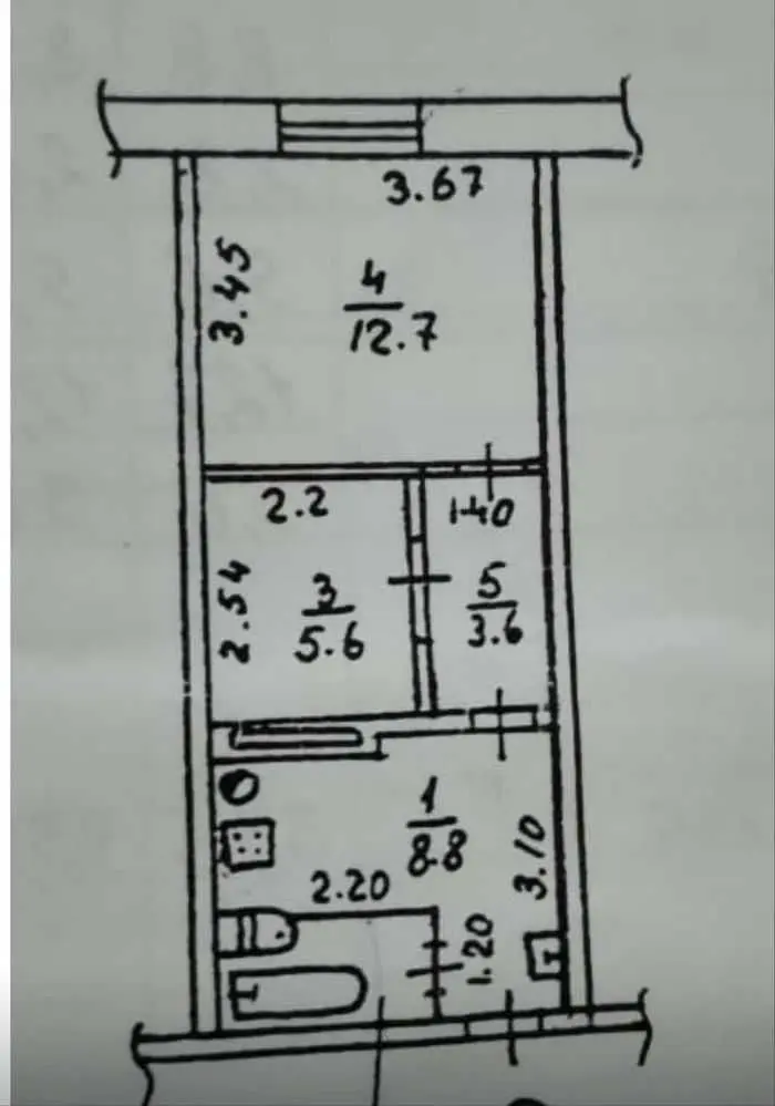 Фото Selling a 2-room apartment, 40 sq.m., Dnipro, price: 23000 USD, code 5436