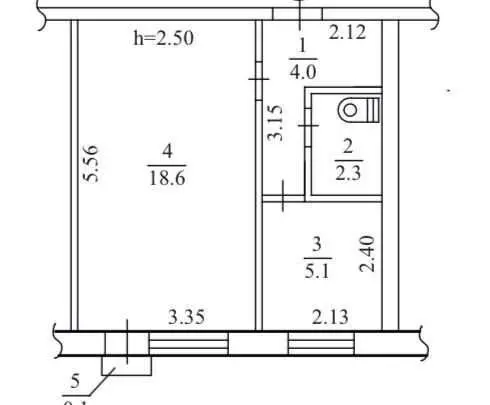 Фото Selling a 1-room apartment, 30 sq.m., Poplar Street 5 Dnipro, price: 16500 USD, code 5440