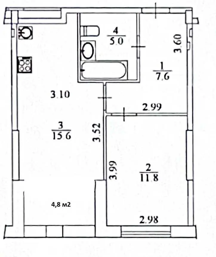 Фото Продаю 1 кімнатну квартиру, 43.5 кв. м, Тадея Рильського бульв. 1 Київ, ціна: 127000 USD, код 5468
