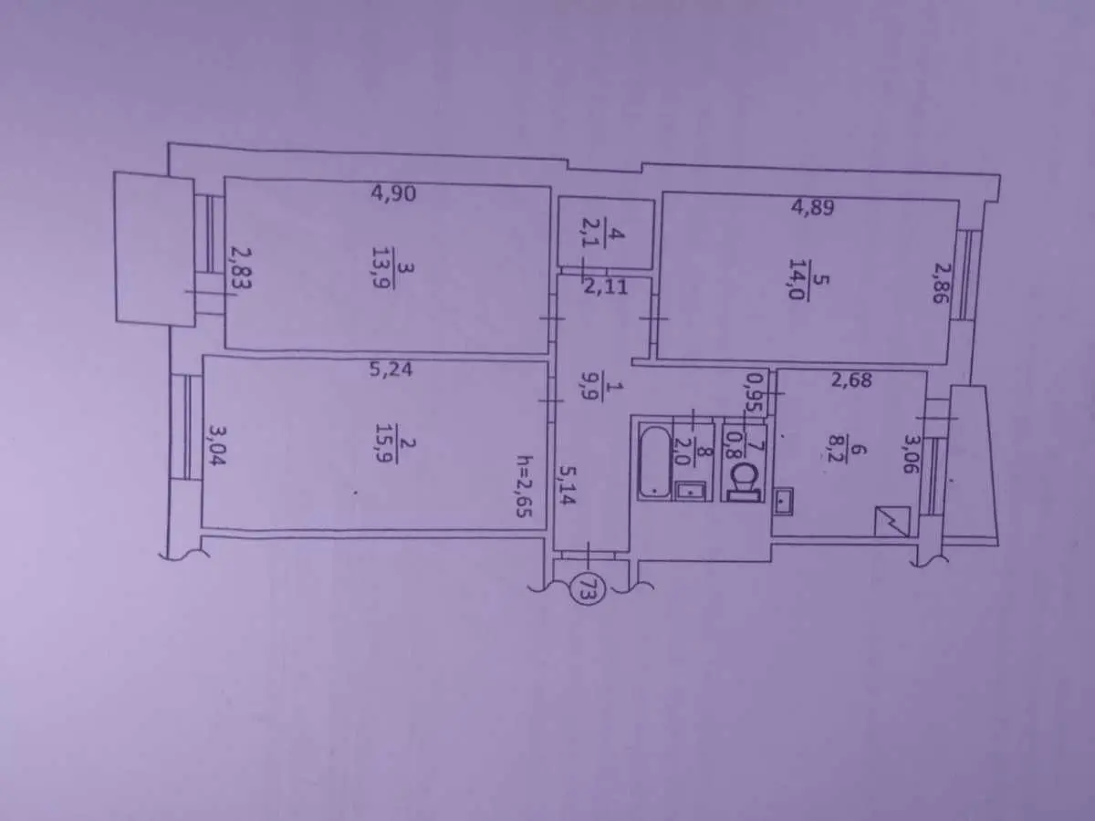 Фото Selling a 3-room apartment, 69 sq.m., Heorhiia Honhadze Avenue  Kyiv, price: 58000 USD, code 5537