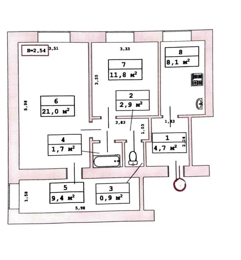 Фото Selling a 3-room apartment, 60.5 sq.m., Kyivska Street  Bila Tserkva, price: 48000 USD, code 5539