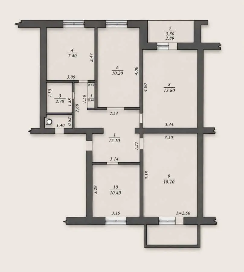 Фото Продаю 4 кімнатну квартиру, 79.8 кв. м, Циблі, ціна: 37000 USD, код 5558