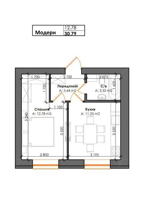 Фото Selling a 1-room apartment, 31 sq.m., Instytutska Street  Hatne, price: 39300 USD, code 5886