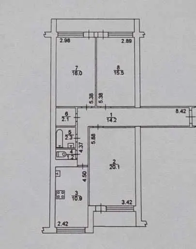 Фото Selling a 3-room apartment, 87.2 sq.m., Vasylia Tiutiunnyka Street (Anri Barbiusa Street) 22-26 Kyiv, price: 100000 USD, code 5956