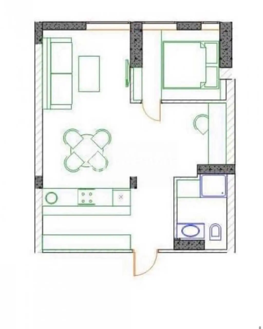 Фото Selling a 1-room apartment, 44 sq.m., Reheneratorna Street  Kyiv, price: 95000 USD, code 6234