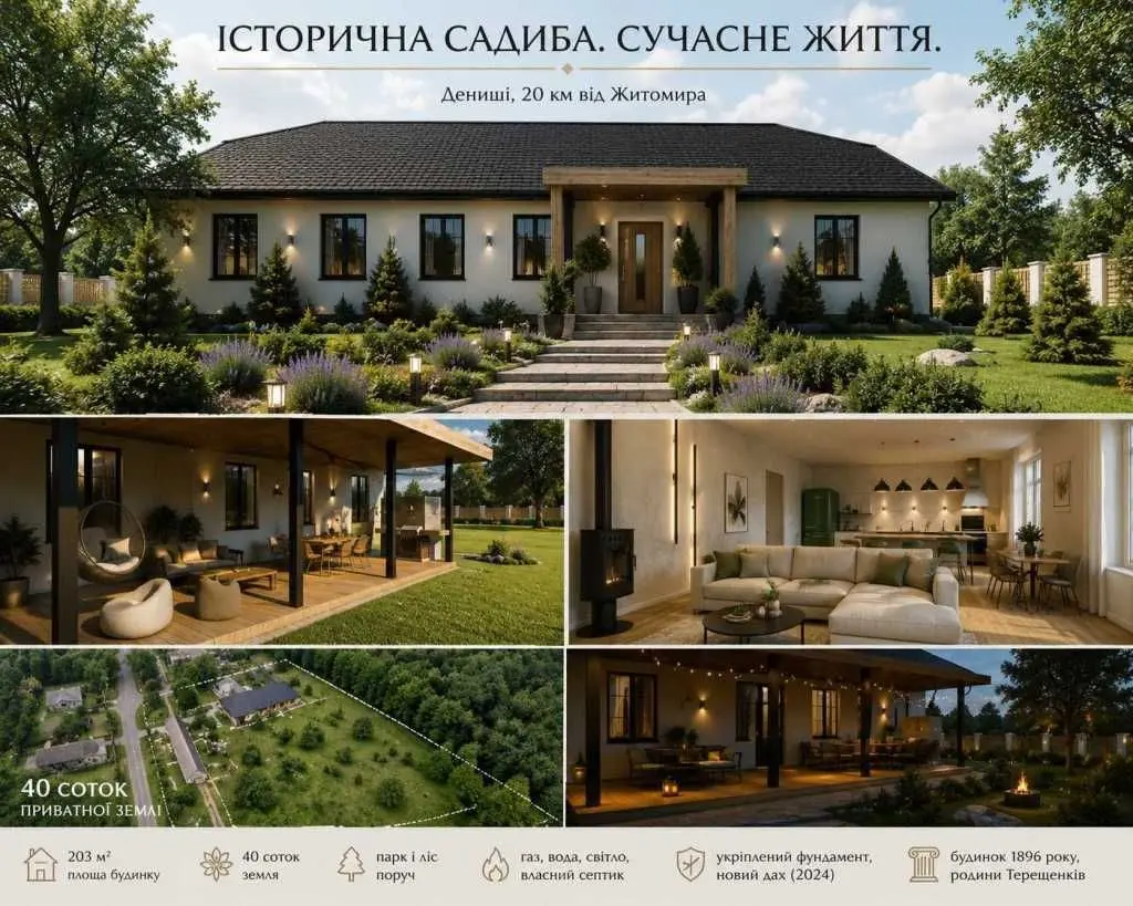 Фото Selling a house, 203 sq.m., Mykhailivska Street  Denyshi, price: 75000 USD, code 6281