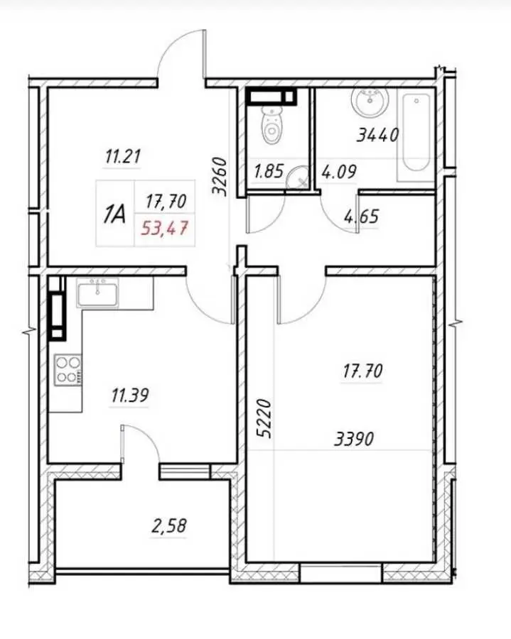 Фото Продаю 1 кімнатну квартиру, 54 кв. м, Меліоративна вул.  Київ, ціна: 58000 USD, код 6421